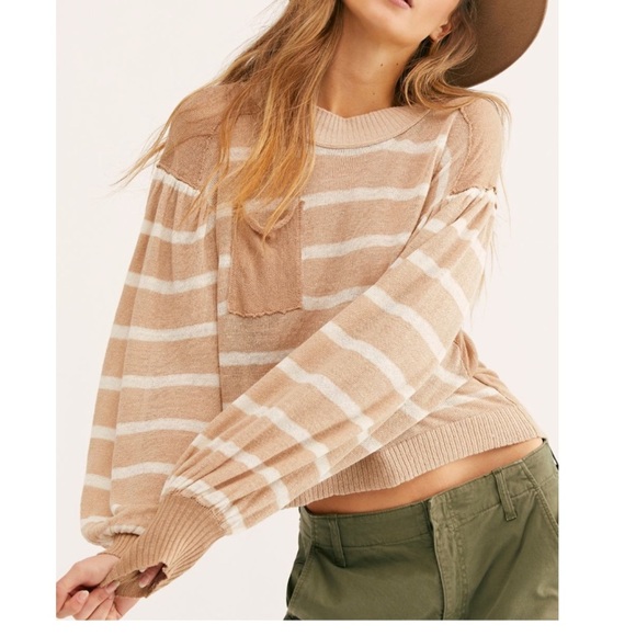 Tops - Free People Between The Lines Lightweight Pullover Boho Top Shirt Stripe